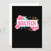 Nail Tech Blume Einladung (Vorne/Hinten)