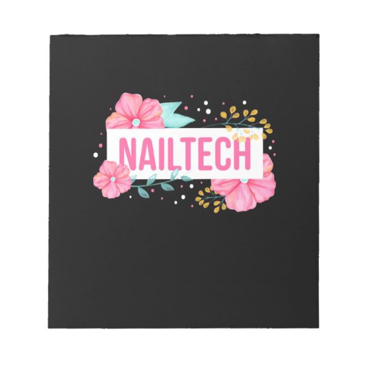 Nail Tech Blume Notizblock (Vorderseite)