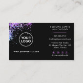 Nail Tech Bold Holographic Your Logo Business Card Visitenkarte (Rückseite)