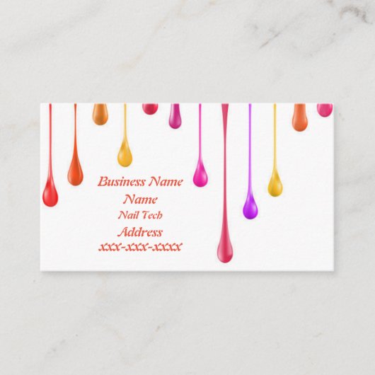 Nail Tech Business Card Visitenkarte (Vorderseite)