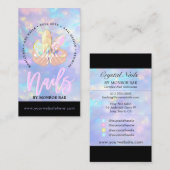 Nail Tech Crystal Holographic Nail Shop Blue Opal  Visitenkarte (Vorne/Hinten)