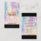 Nail Tech Crystal Holographic Nail Shop Business C Visitenkarte (Vorne/Hinten)