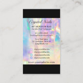 Nail Tech Crystal Holographic Nail Shop Business C Visitenkarte (Rückseite)