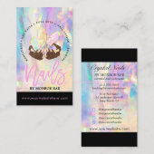 Nail Tech Crystal Holographic Nail Shop Business Visitenkarte (Vorne/Hinten)
