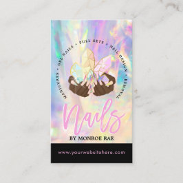 Nail Tech Crystal Holographic Nail Shop Business  Visitenkarte