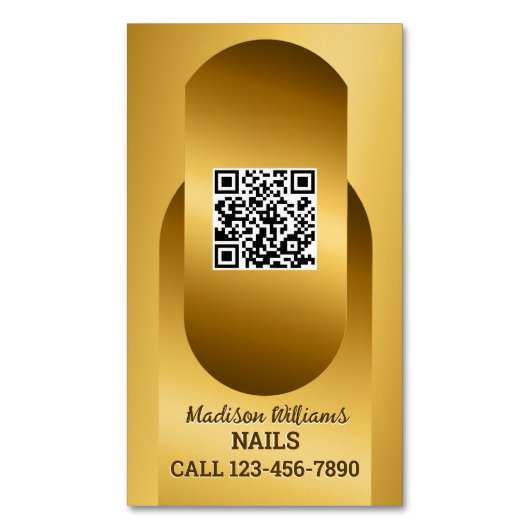 Nail Tech Custom QR Business Card Magnetische Visitenkarte (Vorderseite Vertikal)
