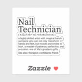 Nail Tech Definition, Nageltechnikgeschenke Aufkleber (Blatt)