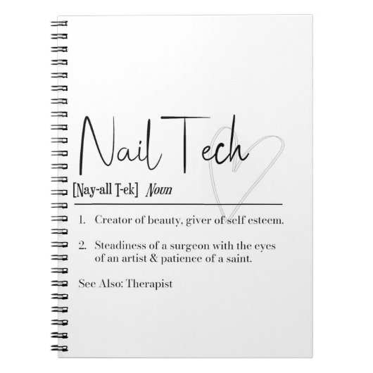 Nail-Tech-Definition-Notebook Notizblock (Vorderseite)