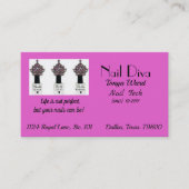 „Nail Tech Diva“ Nageltechnikerin  Visitenkarte (Vorderseite)