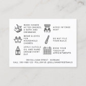 Nail Tech Gel Polnische Aftercare-Karte Visitenkarte (Rückseite)