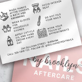 Nail Tech Gel Polnische Aftercare-Karte Visitenkarte