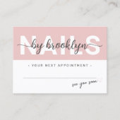 Nail Tech Gel Polnischer Aftercare-Termin Visitenkarte (Vorderseite)