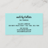 Nail Tech Girly Mint Pink Glitzer Ombre Typografie Visitenkarte (Rückseite)