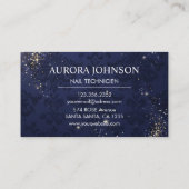 Nail Tech Glam Navy glitter Business Card Visitenkarte (Rückseite)