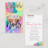 Nail Tech - HandDiamant Logo - Holografischer Salo Visitenkarte (Vorne/Hinten)