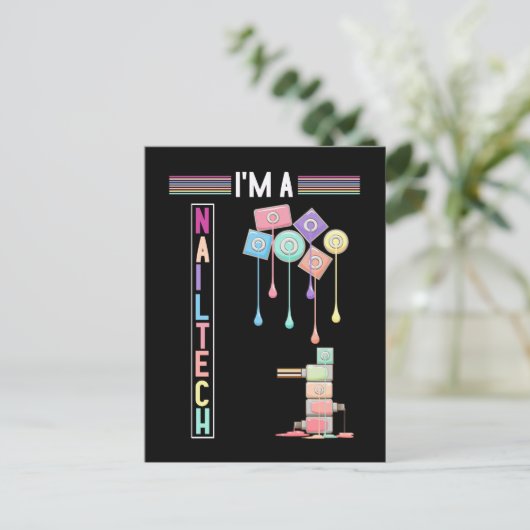 Nail Tech Make up Nageltechniker Kosmetik Postkarte (Stehend Vorderseite)