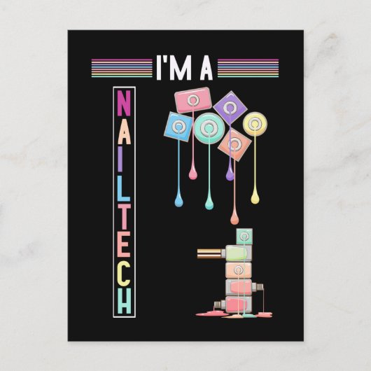 Nail Tech Make up Nageltechniker Kosmetik Postkarte (Vorderseite)