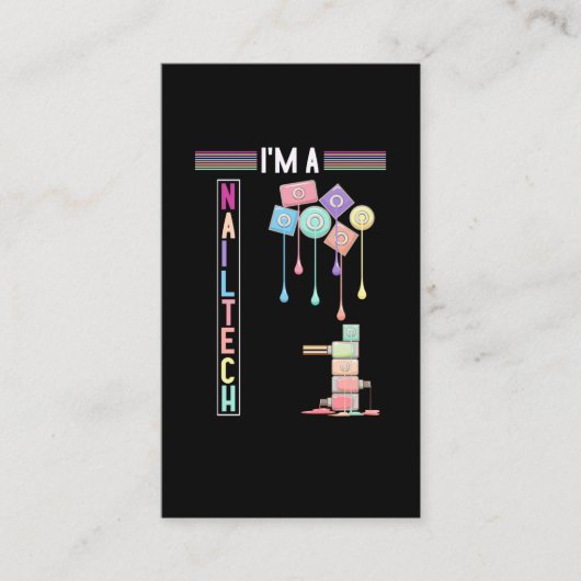 Nail Tech Make up Nageltechniker Kosmetik Visitenkarte (Vorderseite)