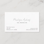 Nail Tech Manicure Beruflich Salon Wellness-Center Visitenkarte (Rückseite)