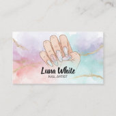Nail Tech Manicure Watercolor Visitenkarte (Vorderseite)