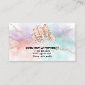 Nail Tech Manicure Watercolor Visitenkarte (Rückseite)