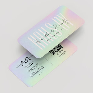 Nail Tech Manicurist Künstler Holographic Modern Visitenkarte