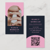 Nail Tech Modern Arch Photo QR Code Visitenkarte (Vorne/Hinten)