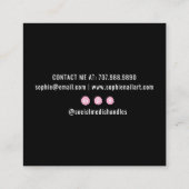 Nail Tech Nail Art Black Quadratische Visitenkarte (Rückseite)