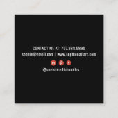 Nail Tech Nail Art Black Quadratische Visitenkarte (Rückseite)