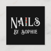 Nail Tech Nail Art Black Quadratische Visitenkarte (Vorderseite)