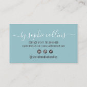 Nail Tech Nail Art Blue Visitenkarte (Rückseite)