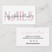 Nail Tech Nail Art Business Card Visitenkarte (Vorne/Hinten)