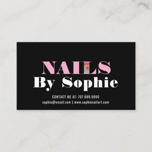 Nail Tech Nail Art Business Card Visitenkarte (Vorderseite)