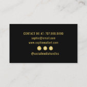 Nail Tech Nail Art Gold Black Visitenkarte (Rückseite)