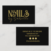Nail Tech Nail Art Gold Black Visitenkarte (Vorne/Hinten)
