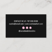 Nail Tech Nail Art Pink Black Visitenkarte (Rückseite)