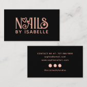 Nail Tech Nail Art Pink Schwarzes Logo Visitenkarte (Vorne/Hinten)