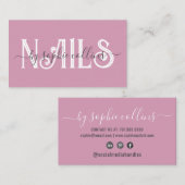 Nail Tech Nail Art Pink Visitenkarte (Vorne/Hinten)