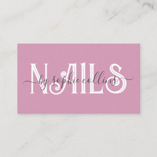 Nail Tech Nail Art Pink Visitenkarte (Vorderseite)