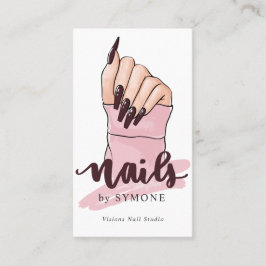 Nail Tech Nail Artist Beauty Salon Blush Pink Logo Visitenkarte