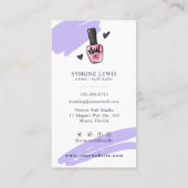 Nail Tech Nail Artist Beauty Salon Pinselstrich B Visitenkarte (Rückseite)
