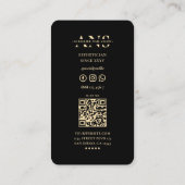 Nail Tech Nail Artist Black Gold Tropfen Moderner Visitenkarte (Rückseite)