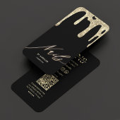Nail Tech Nail Artist Black Gold Tropfen Moderner Visitenkarte