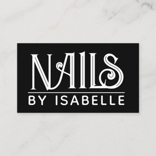 Nail Tech Nail Artist Gold Black Business Card Visitenkarte (Vorderseite)