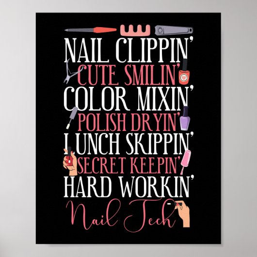 Nail Tech Nail Artist I'M A Nail Clippin' Niedlich Poster (Vorne)