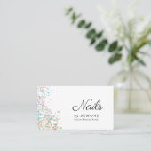 Nail Tech, Nail Artist, Salon Holographic Glitzer Visitenkarte (Stehend Vorderseite)