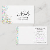 Nail Tech, Nail Artist, Salon Holographic Glitzer Visitenkarte (Vorne/Hinten)