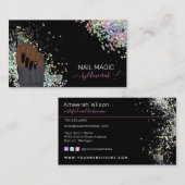 Nail Tech Nail Shop Holographic Glitzer Visitenkarte (Vorne/Hinten)