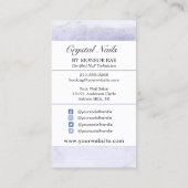 Nail Tech / Nails Salon Blue Glam Business Card Visitenkarte (Rückseite)