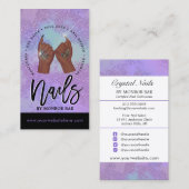 Nail Tech / Nails Salon Lila Glam Beauty Visitenkarte (Vorne/Hinten)